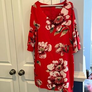 Red floral dress